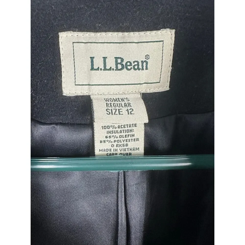 L.L.Bean Women's Classic Lambswool Peacoat double-breasted Thinsulate™ 12